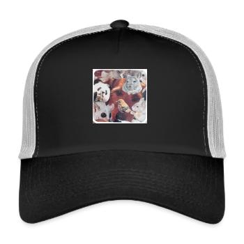 Collage animal chien, oiseau, lapin, chat enfant - Casquette trucker  - noir/gris pierre - Devant