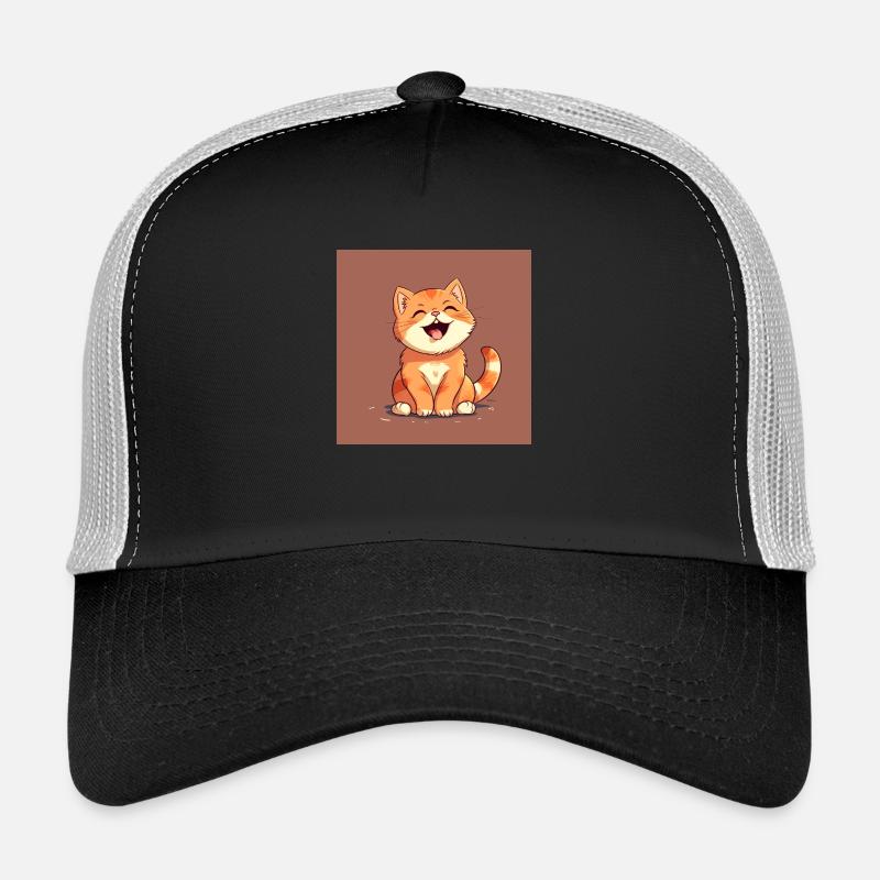 lachendes Kätzchen - Trucker Cap - Schwarz/Steingrau