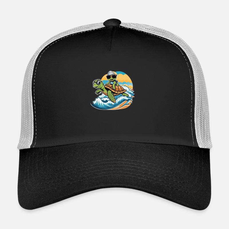 Surfer Turtle - Trucker Cap - black/stone grey