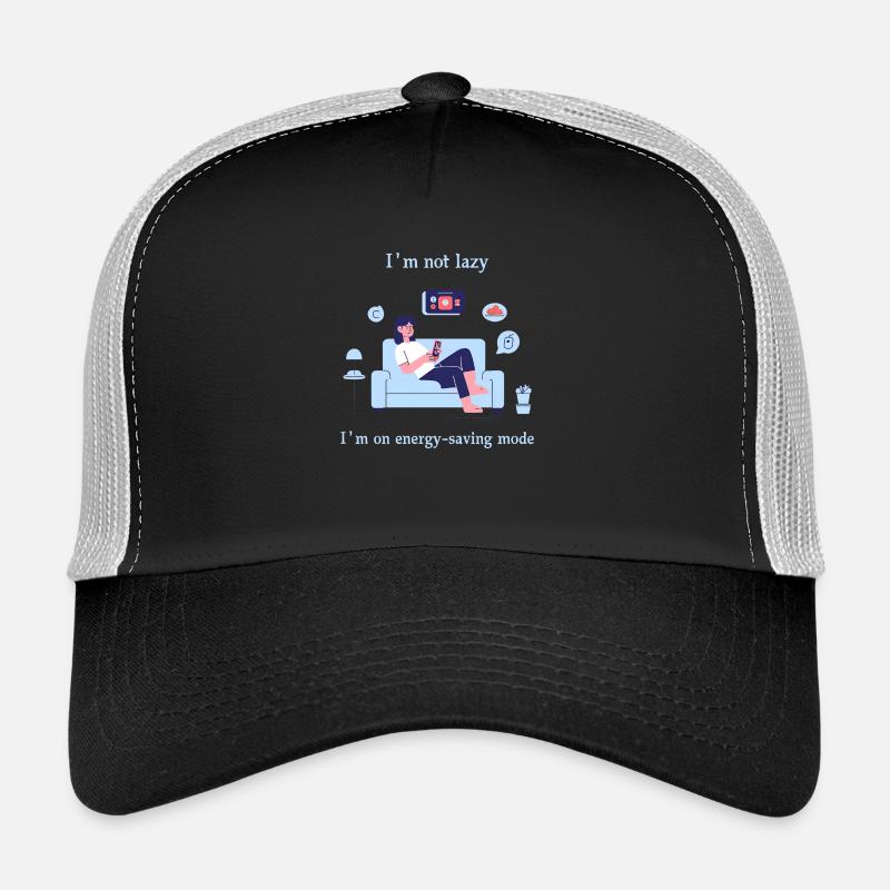I'm not lazy, I'm on energy-saving mode. - Trucker Cap - Schwarz/Steingrau