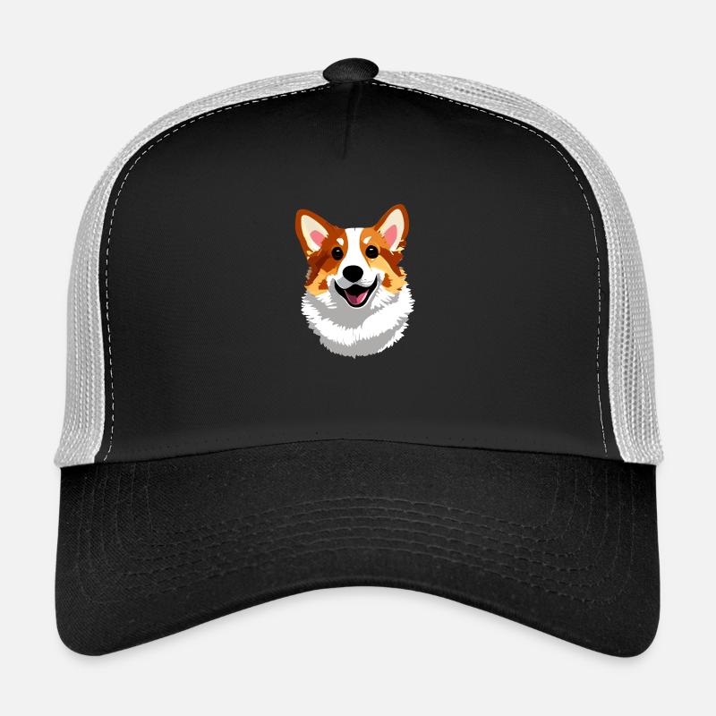 Mignon corgi heureux - Casquette trucker  - noir/gris pierre
