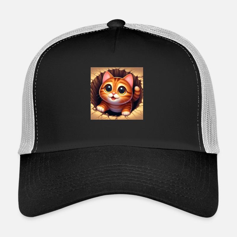 Chat - Casquette trucker  - noir/gris pierre