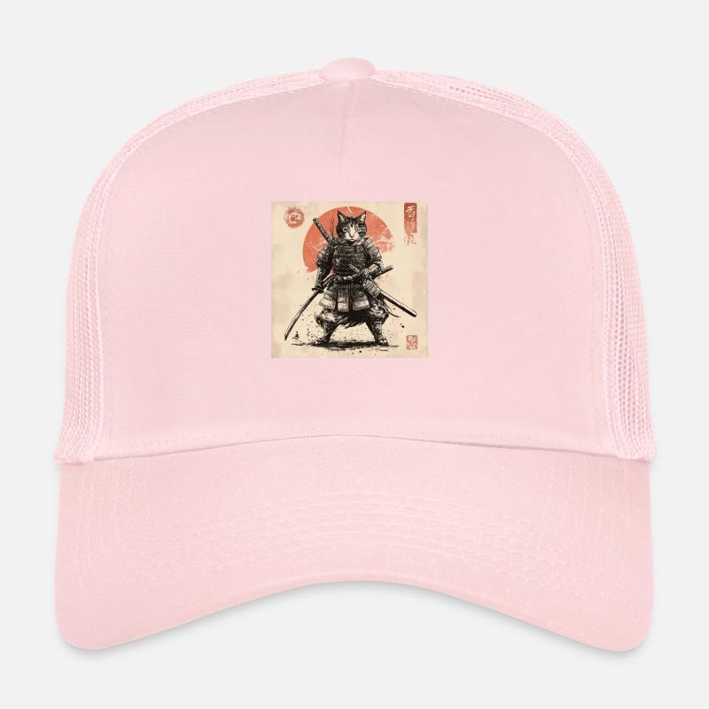 Cat Samurai Japan Ukiyo-E Trucker Cap
