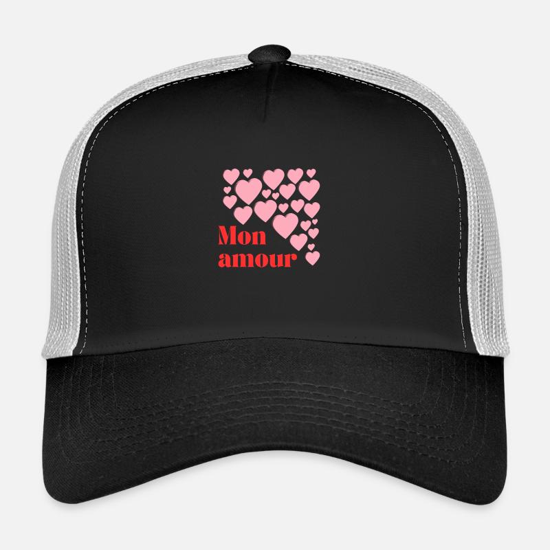 Mon amour - Casquette trucker  - noir/gris pierre