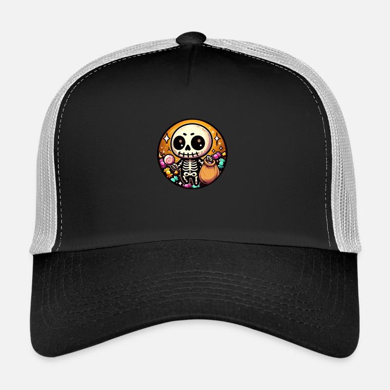 Squelette de crâne d’Halloween Casquette trucker 