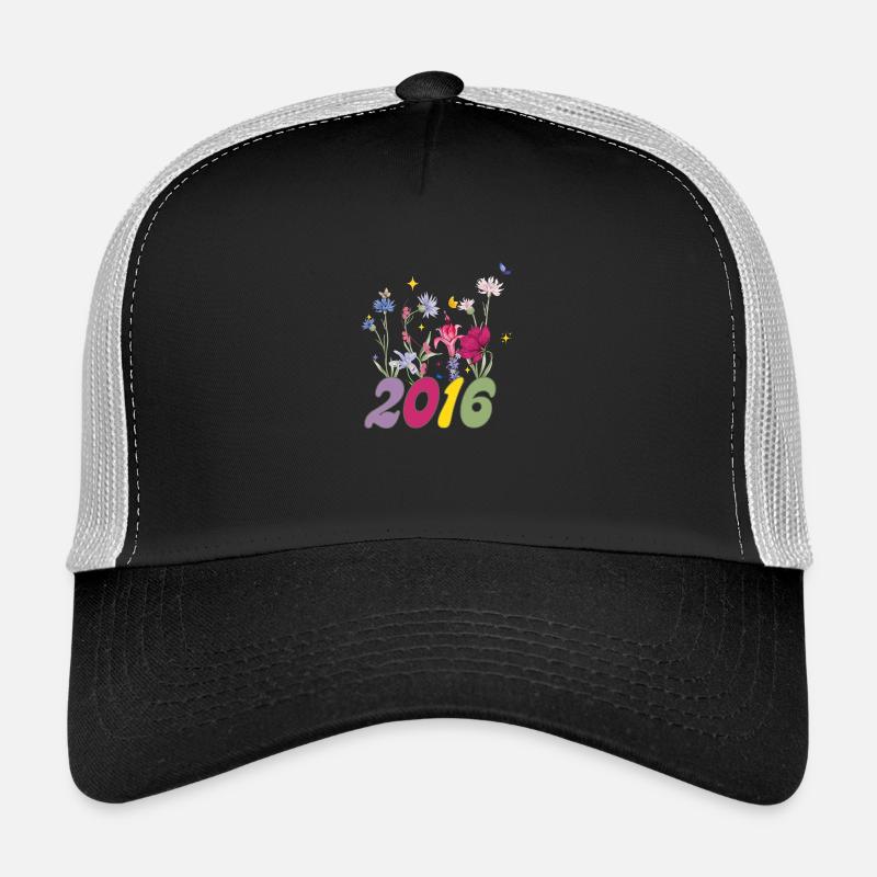 Année de naissance 2016 fleurs sauvages Casquette trucker 