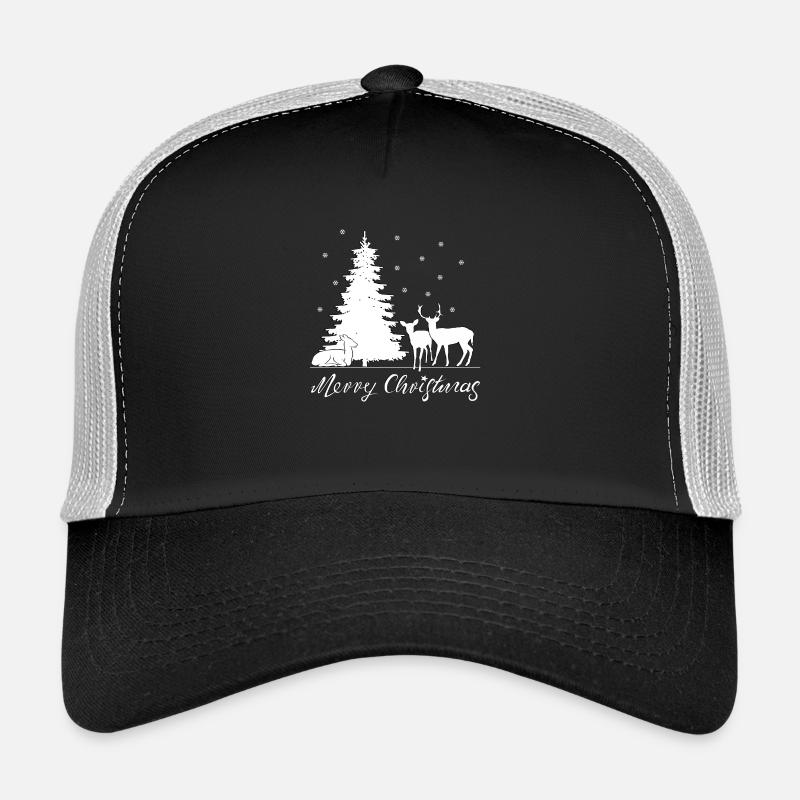 Deer under the Christmas tree - Trucker Cap - black/stone grey