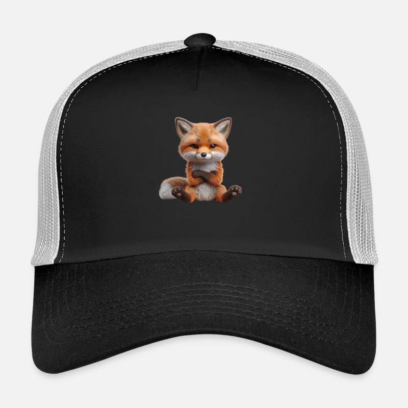 Fuchs grimmig 1 - Trucker Cap - Schwarz/Steingrau