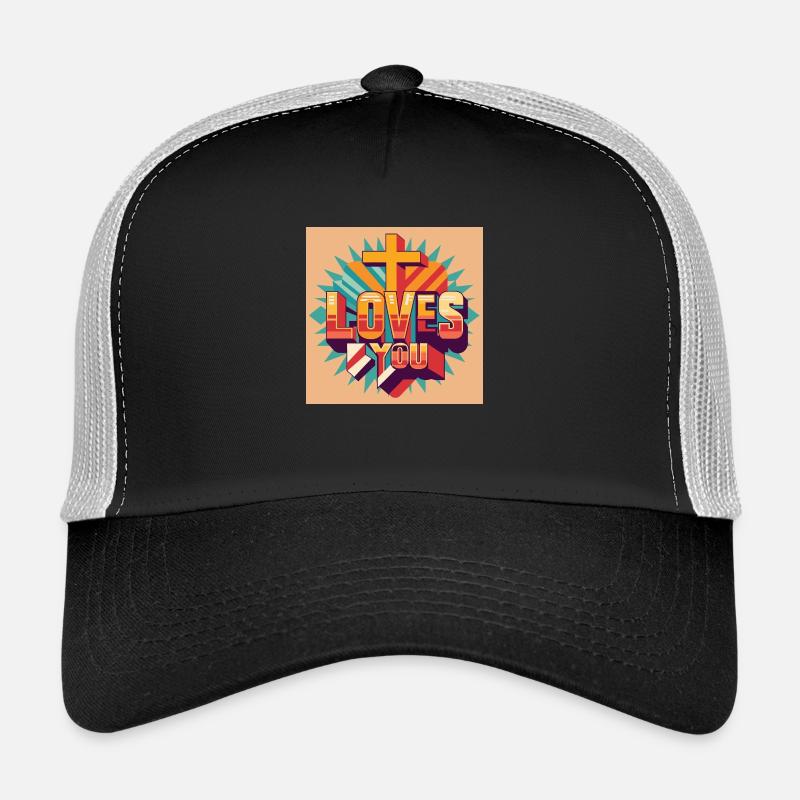 Jesus liebt dich - Trucker Cap - Schwarz/Steingrau