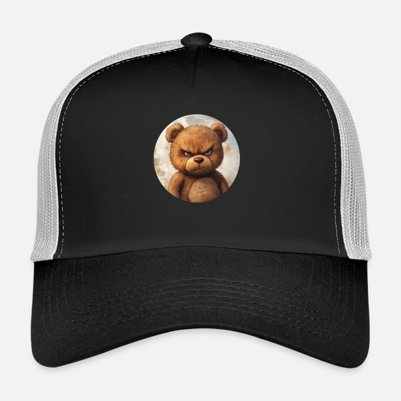 Grimmiger Teddy: Mehr als nur Plüsch - Trucker Cap - Schwarz/Steingrau
