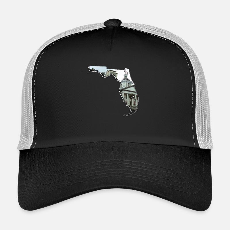 Florida State Capitol in Florida Map Trucker Cap