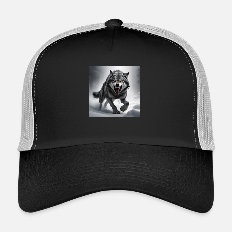 Wolf Tier Vektor Natur Illustration Design Wild Trucker Cap