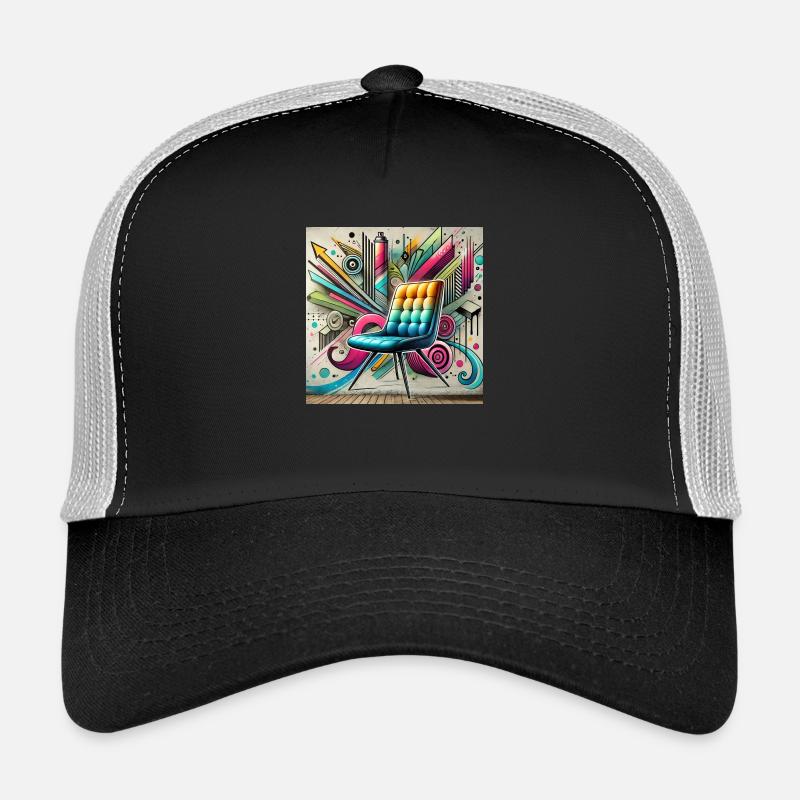 Chaise Graffiti Vendeur de meubles - Casquette trucker  - noir/gris pierre