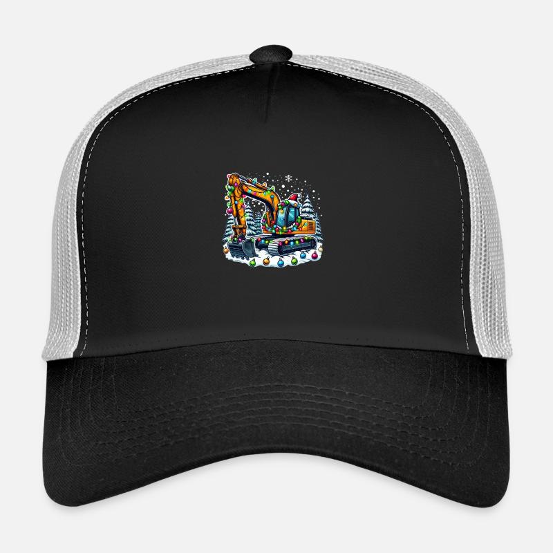 Baggerfahrer Bagger Baustelle Weihnachten - Trucker Cap - Schwarz/Steingrau