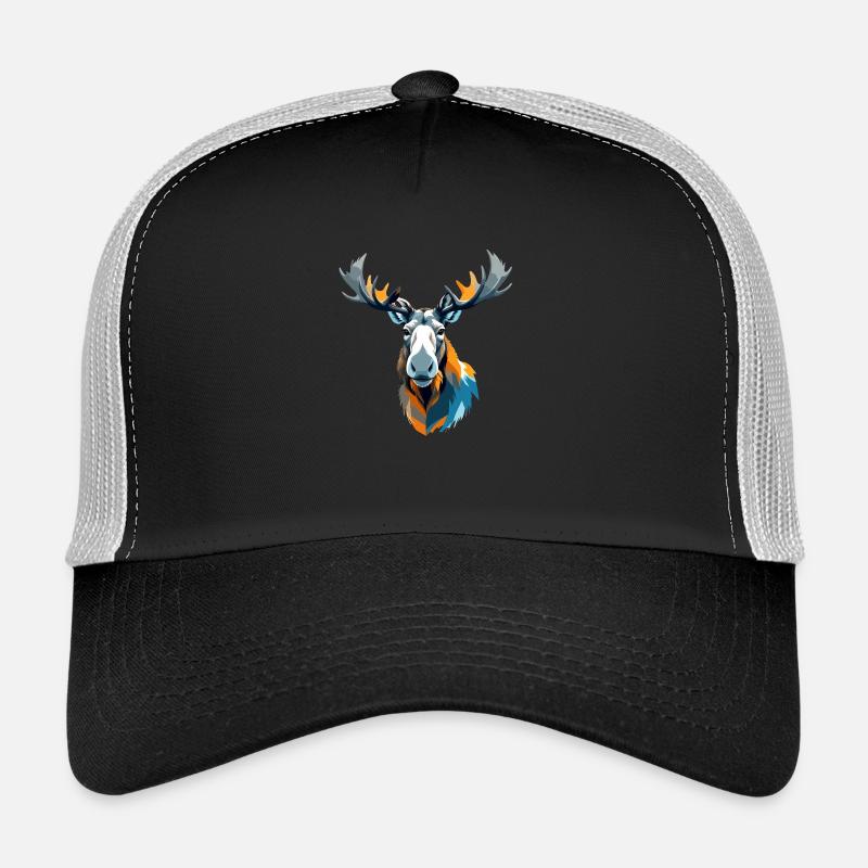 Elch-Vektor-Kunst mit lebendiger Farbillustration Trucker Cap