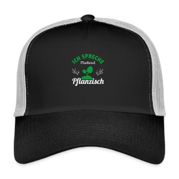 Gärtner ich spreche fließend pflanzisch - Trucker Cap - Schwarz/Steingrau - Vorne