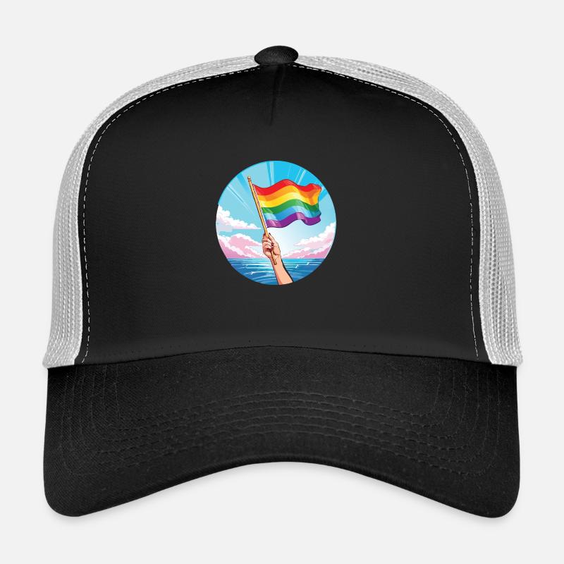 Pride Flag Ocean - Trucker Cap - black/stone grey