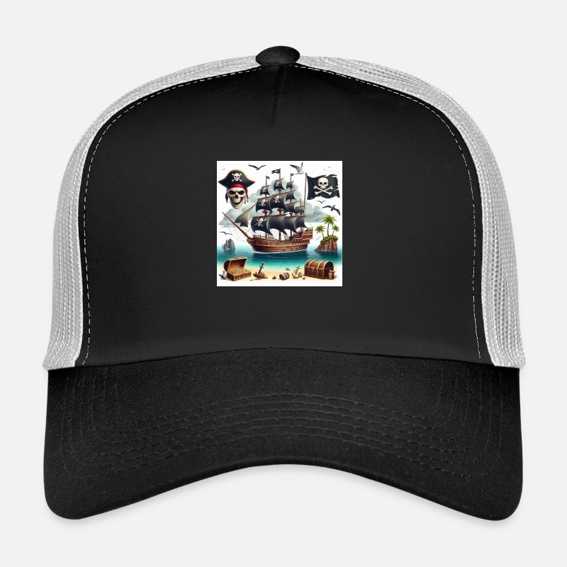 Pirate - Casquette trucker  - noir/gris pierre