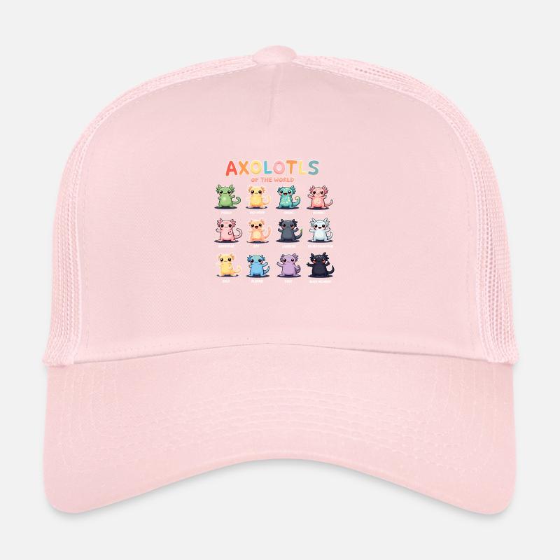 Axolotls du monde Kawaii Types d’axolotls Casquette trucker 