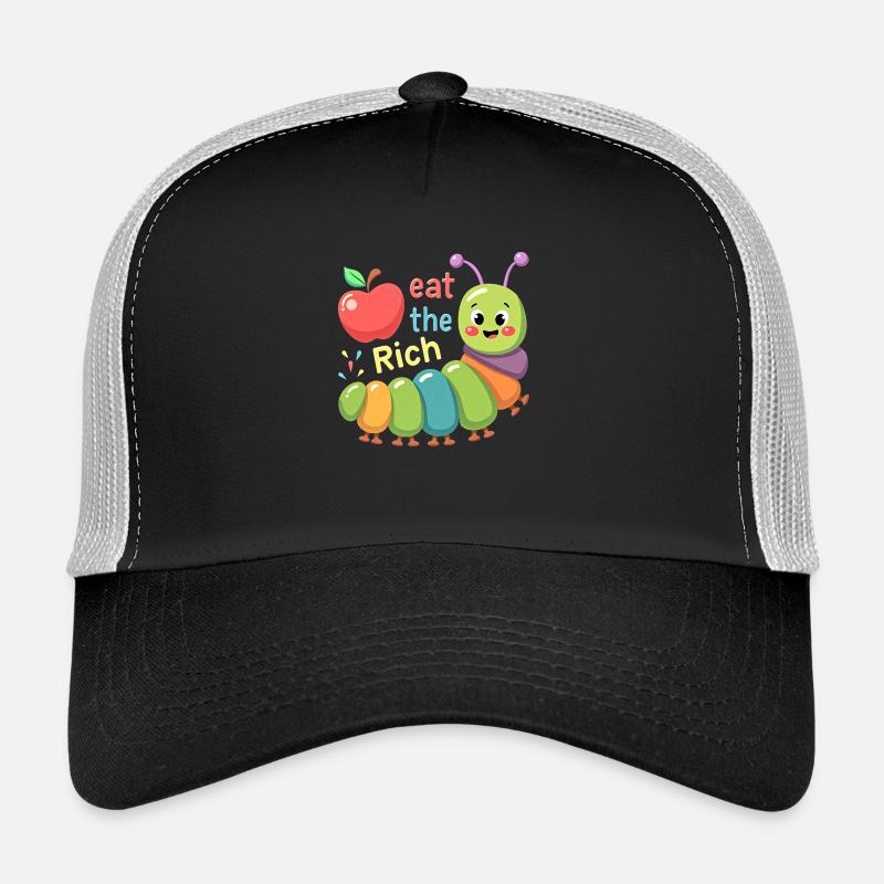 Mangez le riche affamé mignon ver chenille Casquette trucker 