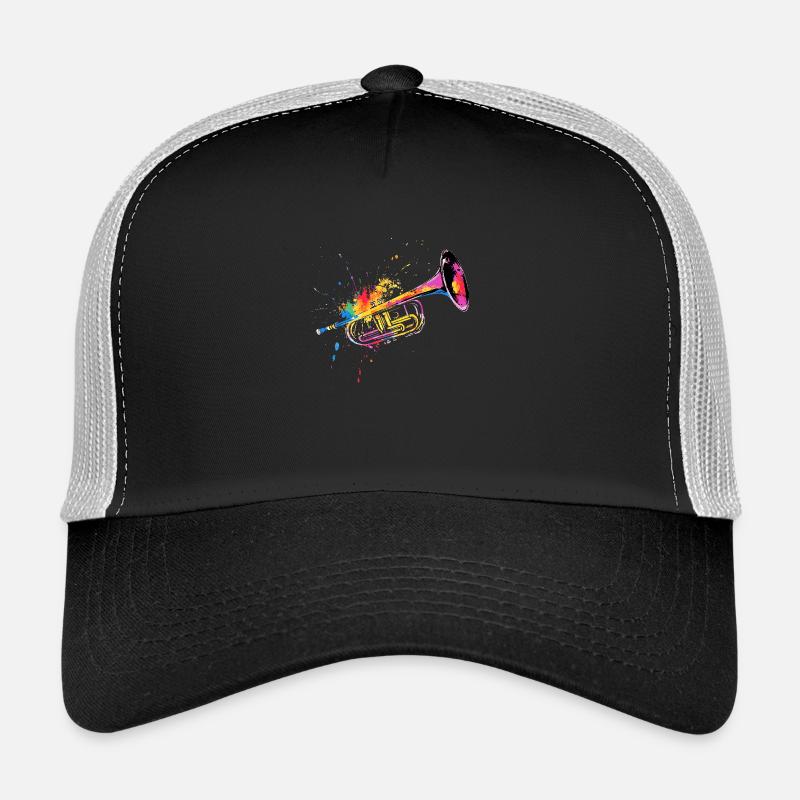 Trompete Jazz Musik Bunt - Trucker Cap - Schwarz/Steingrau