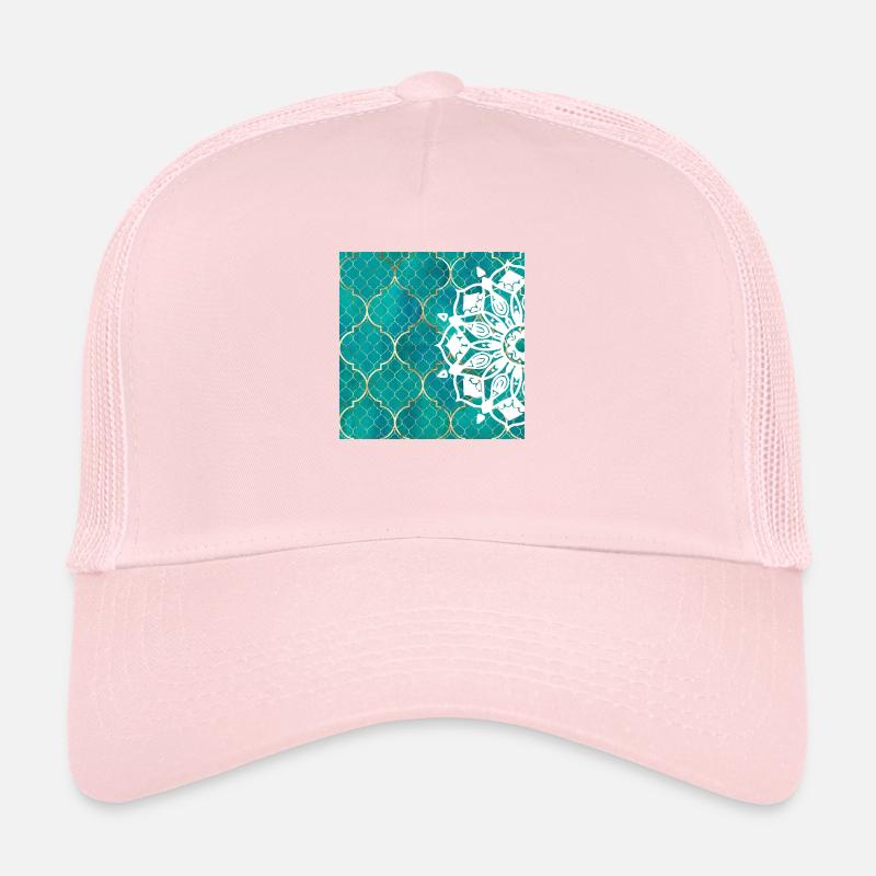 Teal Mandala Moroccan Art Trucker Cap