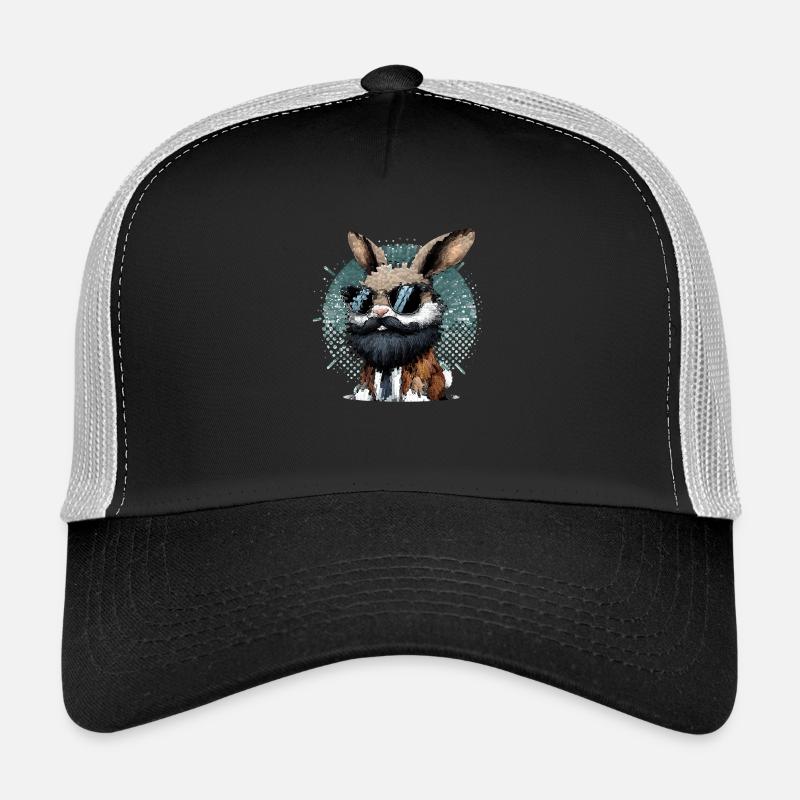 Hase mit Bart und Sonnenbrille Trucker Cap