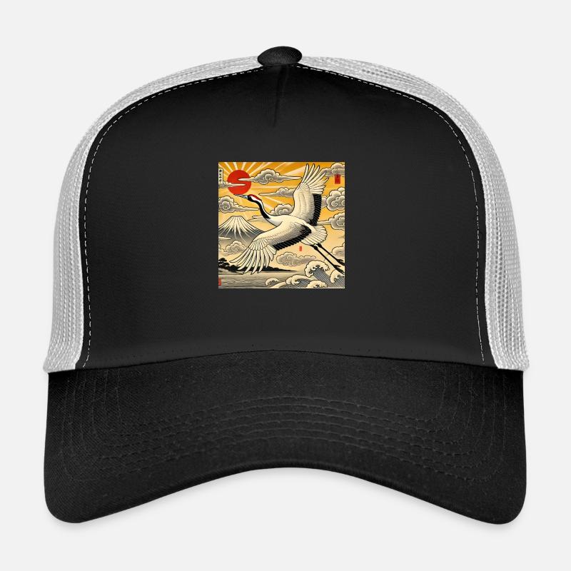 Japanese-style crane Trucker Cap