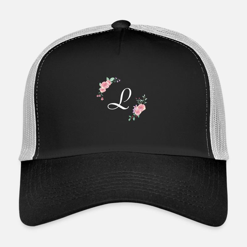 Lettre l florale rose Casquette trucker 