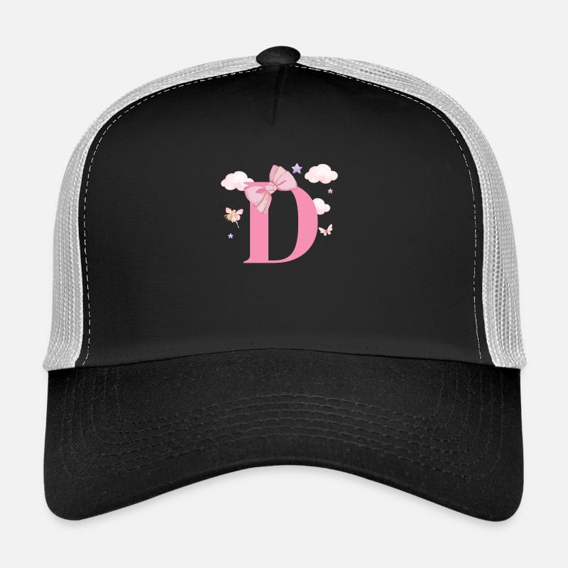 Pink Letter D Clouds Trucker Cap