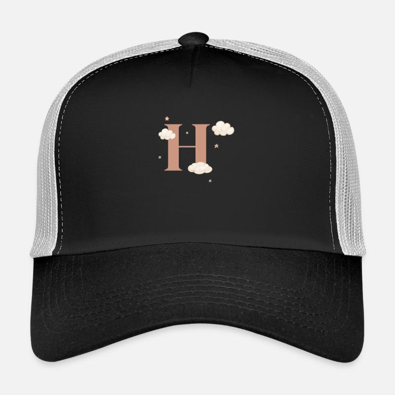 Buchstabe h bewölkt Sterne Trucker Cap