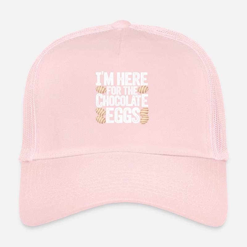 Je suis là pour les œufs en chocolat Lustig Ostern Eier Casquette trucker 