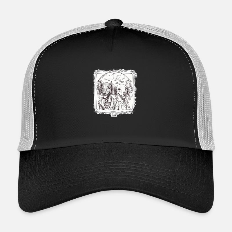 Teufel vs. Engel Dackel - Trucker Cap - Schwarz/Steingrau