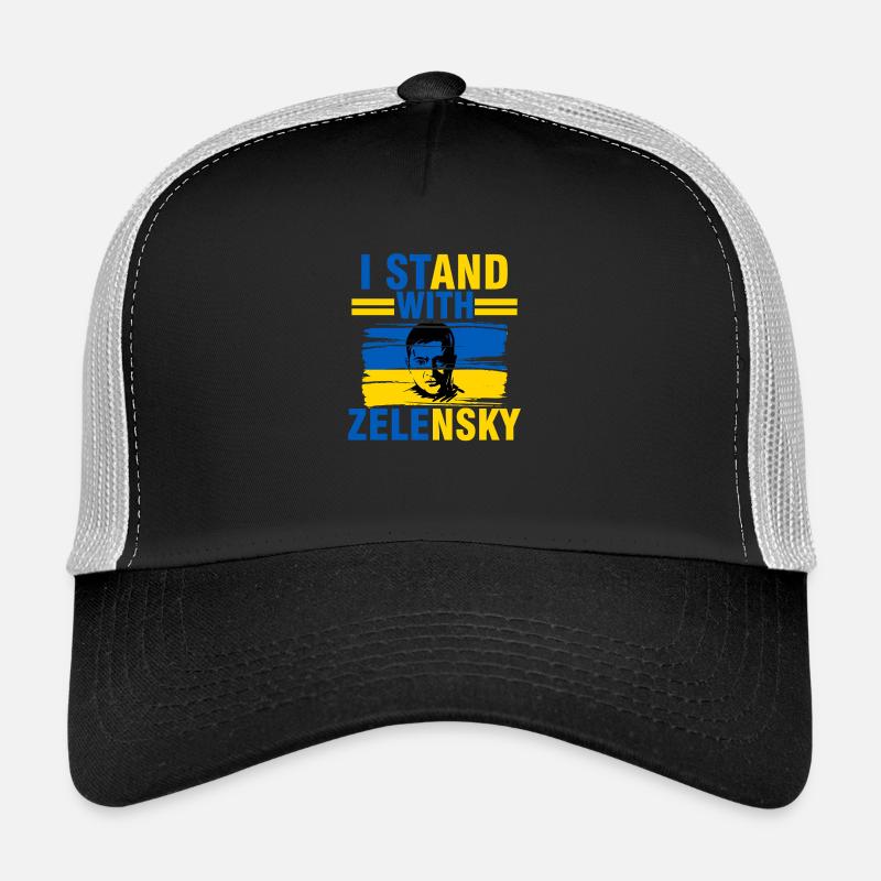 I support zelenzky against  - Ukraine Trucker Cap