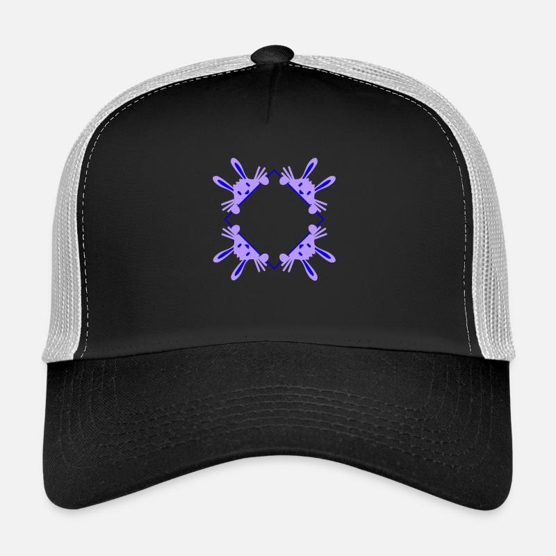 4 Hasen Vier Freunde verstecken sich hinter Rahmen Trucker Cap