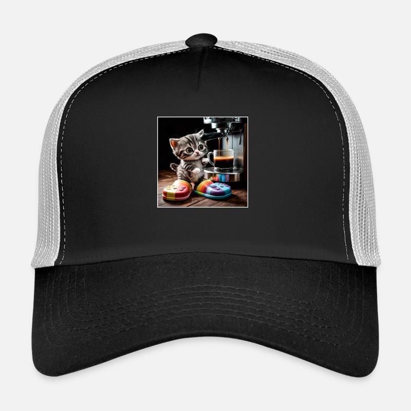 Katze macht kaffeepause Trucker Cap