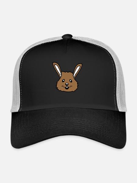 Bunny Rabbit Bunny Cartoon Small Animal Cute - Trucker Cap - black/stone grey - Front