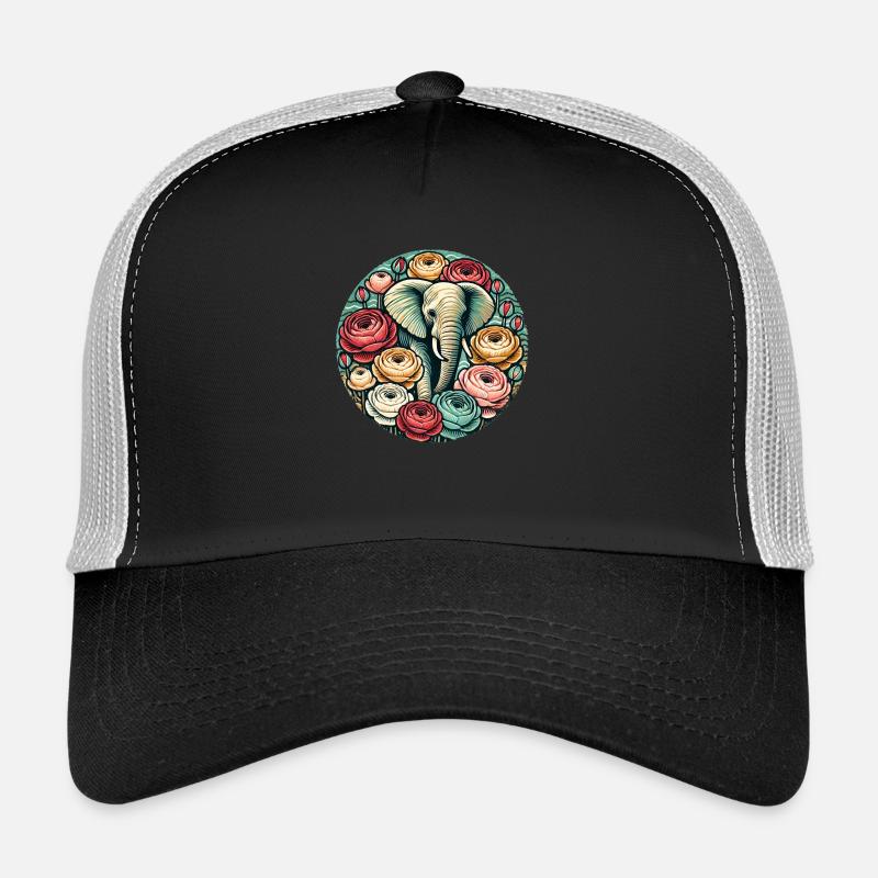 Elefant - Trucker Cap - Schwarz/Steingrau
