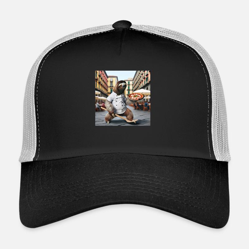 Faultier Pizzabäcker Pizzabäcker Neapel - Trucker Cap - Schwarz/Steingrau