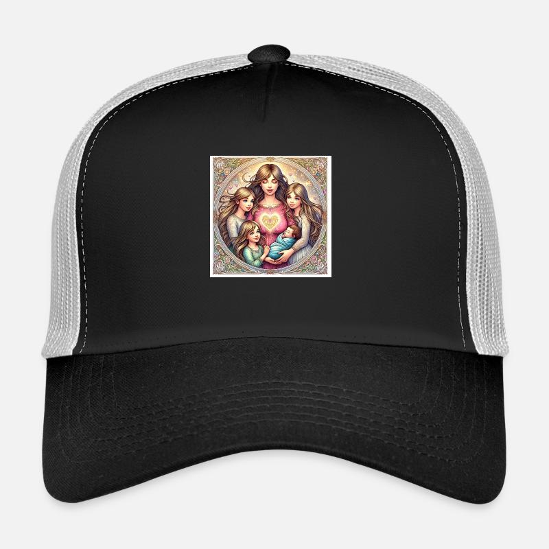 Mama mit 4 Kindern Trucker Cap