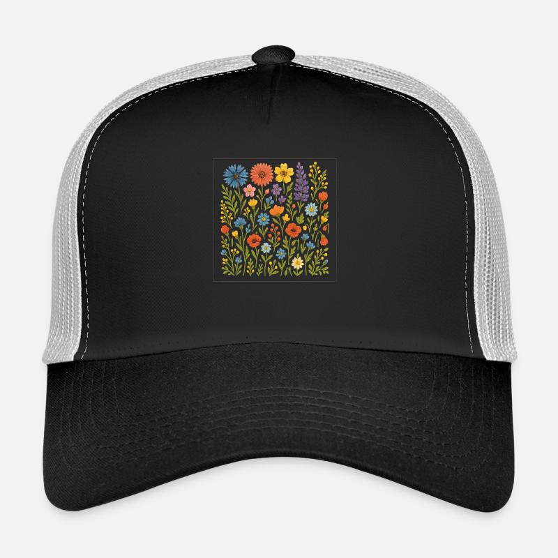 Fleur de Blumen - Casquette trucker  - noir/gris pierre