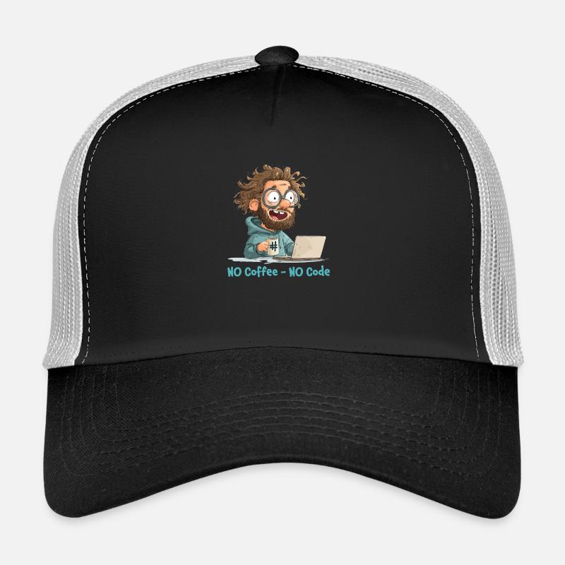No Coffee - No Code. Lustiges Nerd-Motiv. Trucker Cap