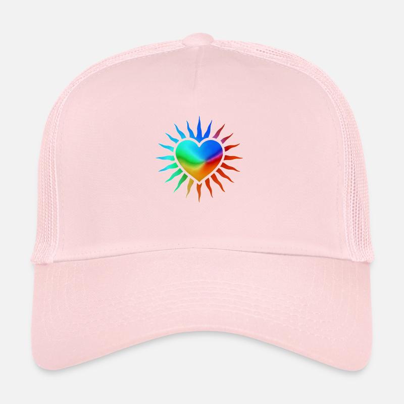 Rainbow Heart with Sun Rays Trucker Cap