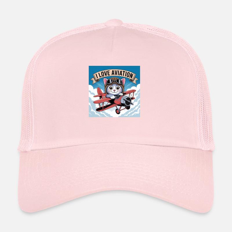 Süsses Kätzchen in einem antiken Doppeldecker Trucker Cap