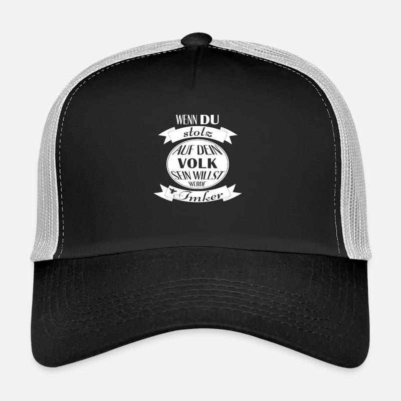 Stolzer Imker (weiß) - Trucker Cap - Schwarz/Steingrau