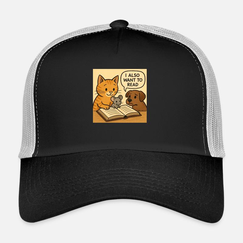 Ich will auch lesen! - Trucker Cap - Schwarz/Steingrau