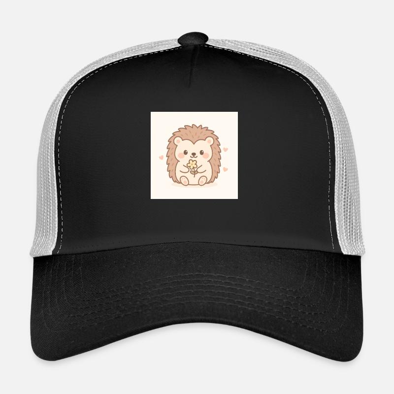 Kawaii Hedgehog in Pastel Style - Trucker Cap - black/stone grey