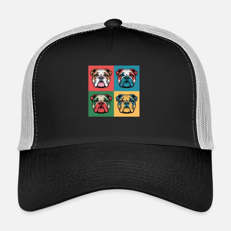 A bulldog with a pop art style Trucker Cap
