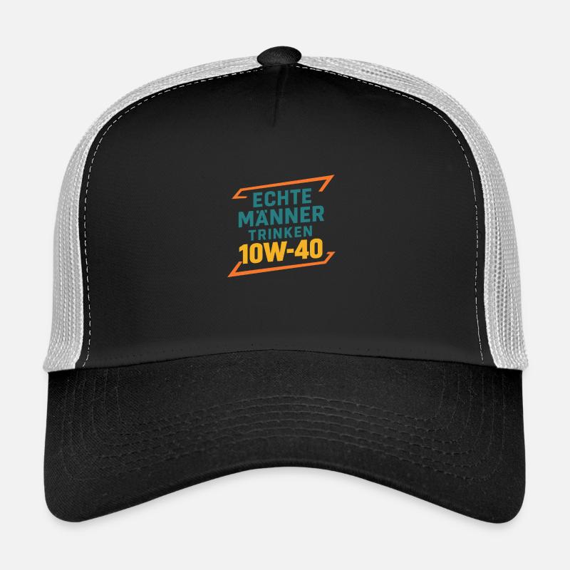Echte Manner trinken 10W-40 - Trucker Cap - Schwarz/Steingrau