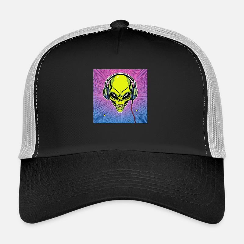 Alien Skull Kopfhörer Trucker Cap